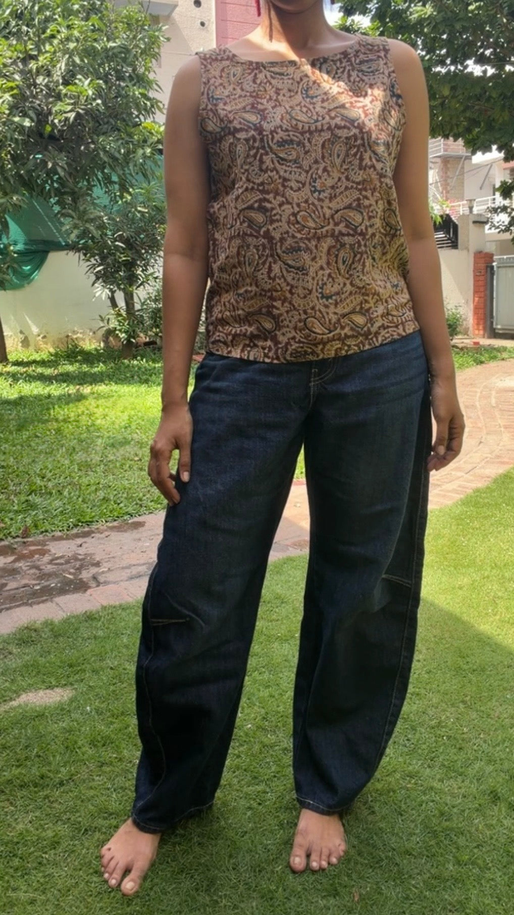 Brown Kalamkari Top
