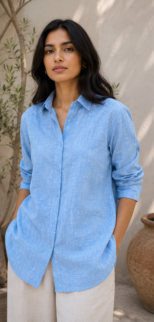 Monsoon Blue Khadi Shirt