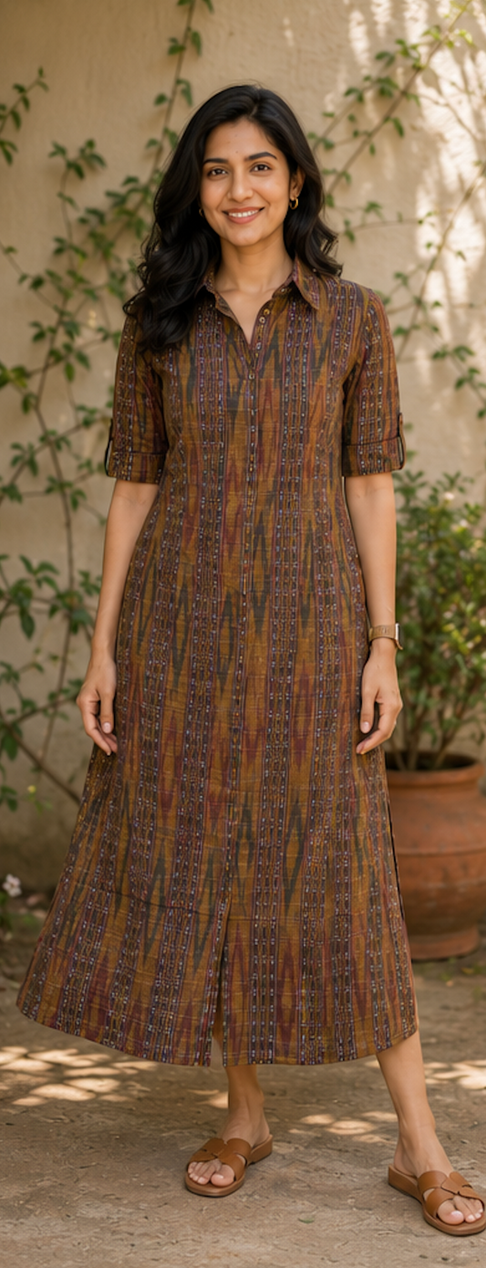 Earth Ikat Dress