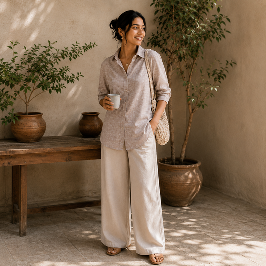 Oatmeal Ease Khadi Shirt