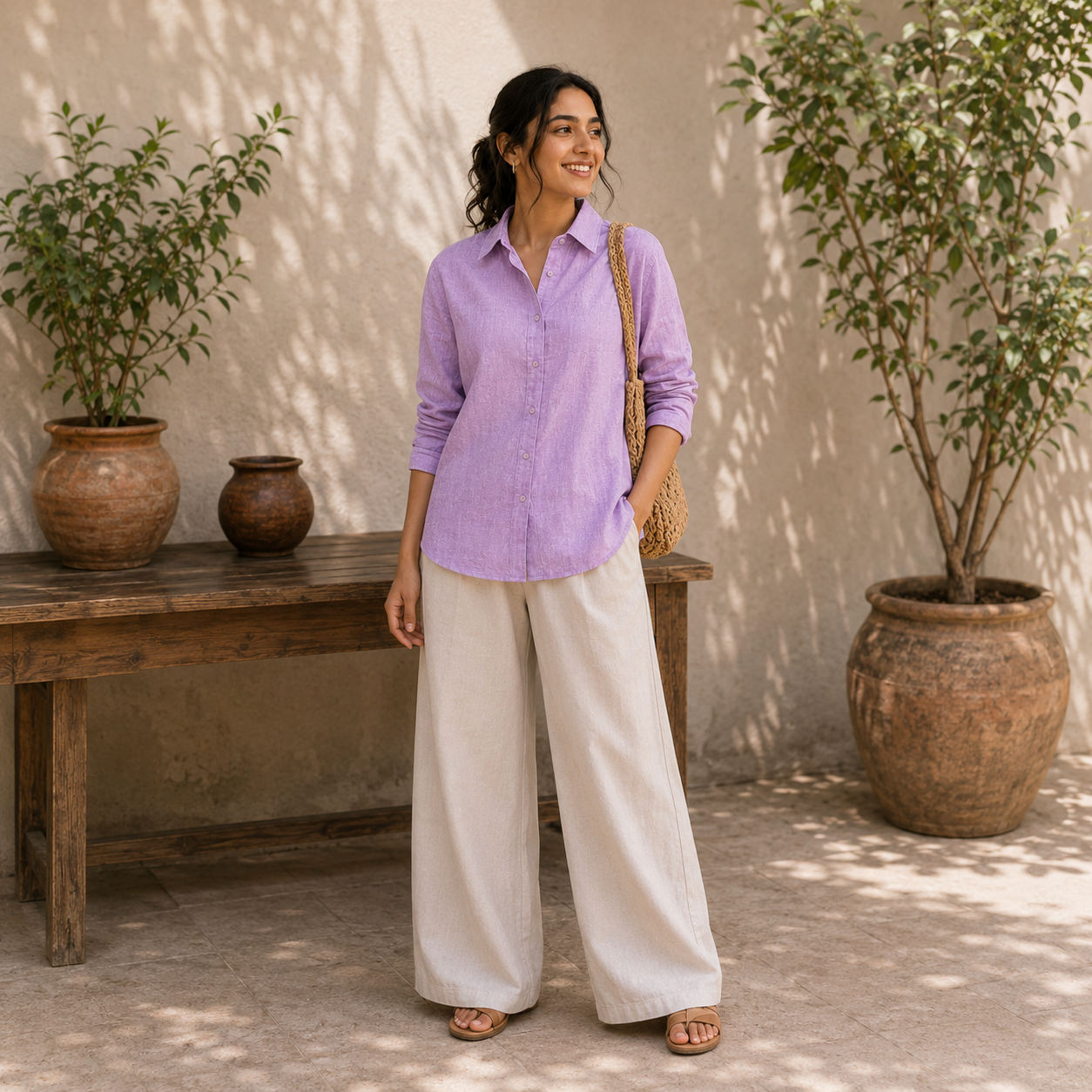 Purple Muslin Cotton Shirt