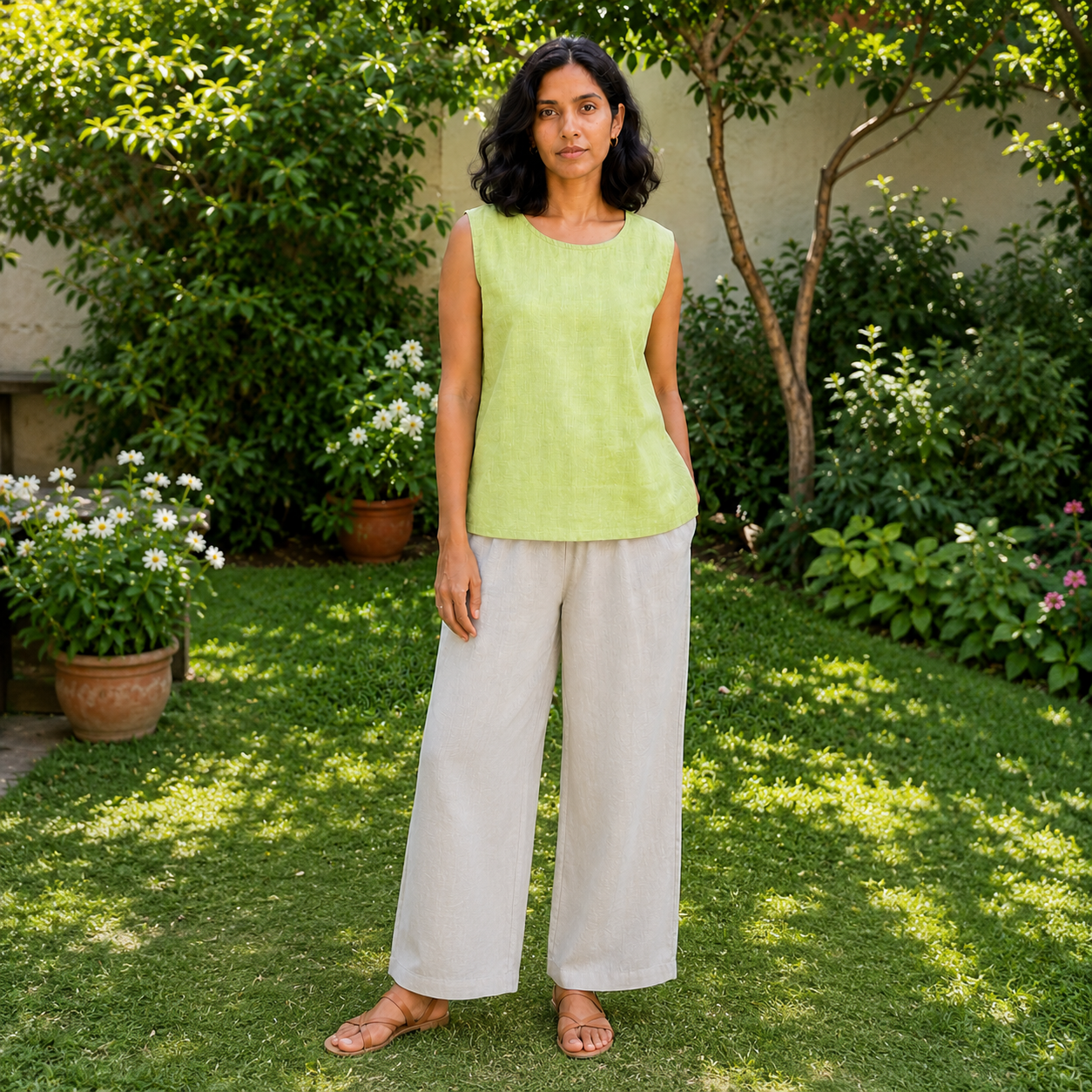 Lime Breeze Handwoven Top
