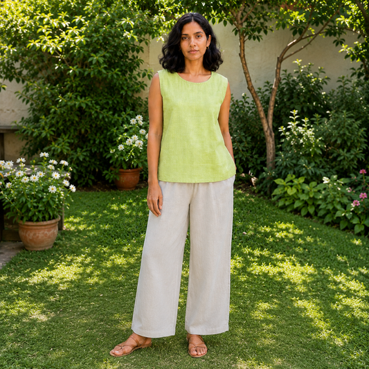 Lime Breeze Khadi Top