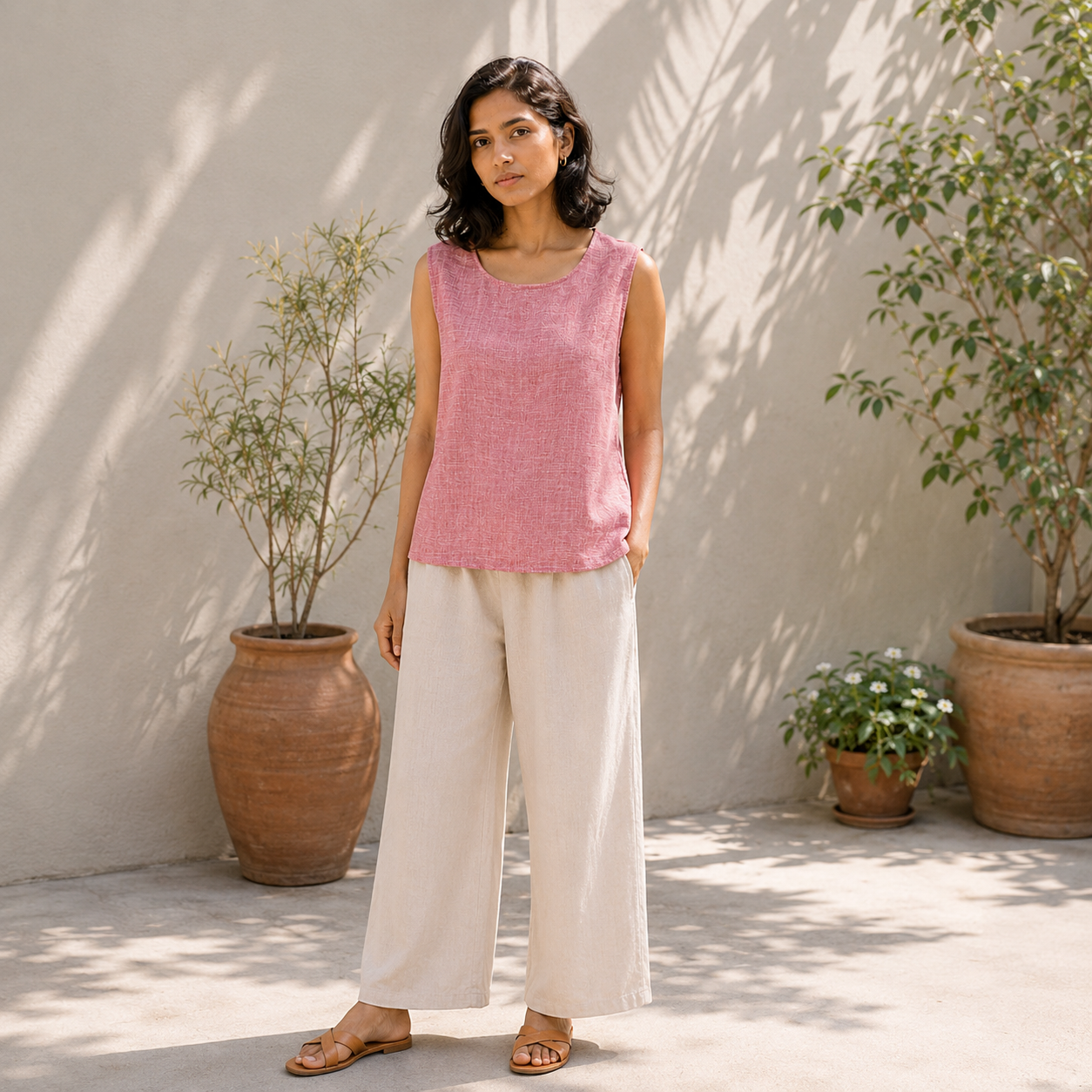 Terracotta Ease Handwoven Top