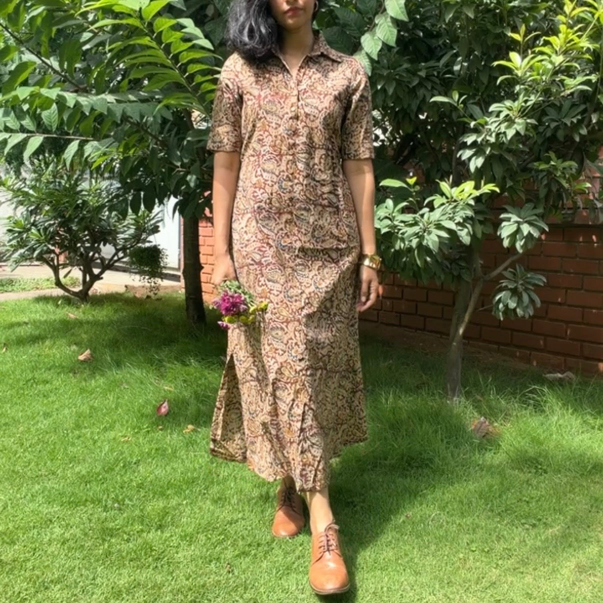 Brown Kalamkari Dress
