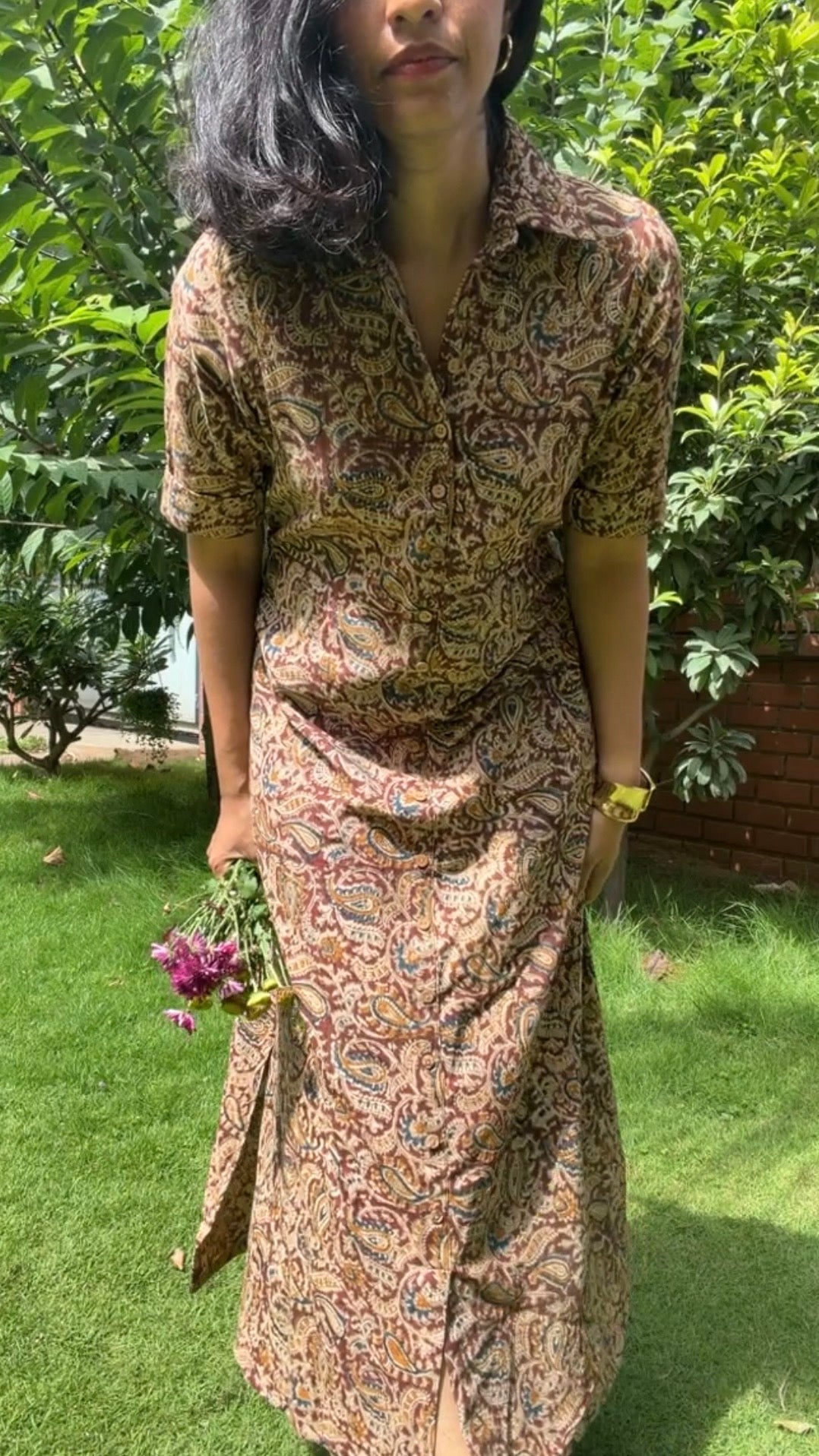 Brown Kalamkari Dress