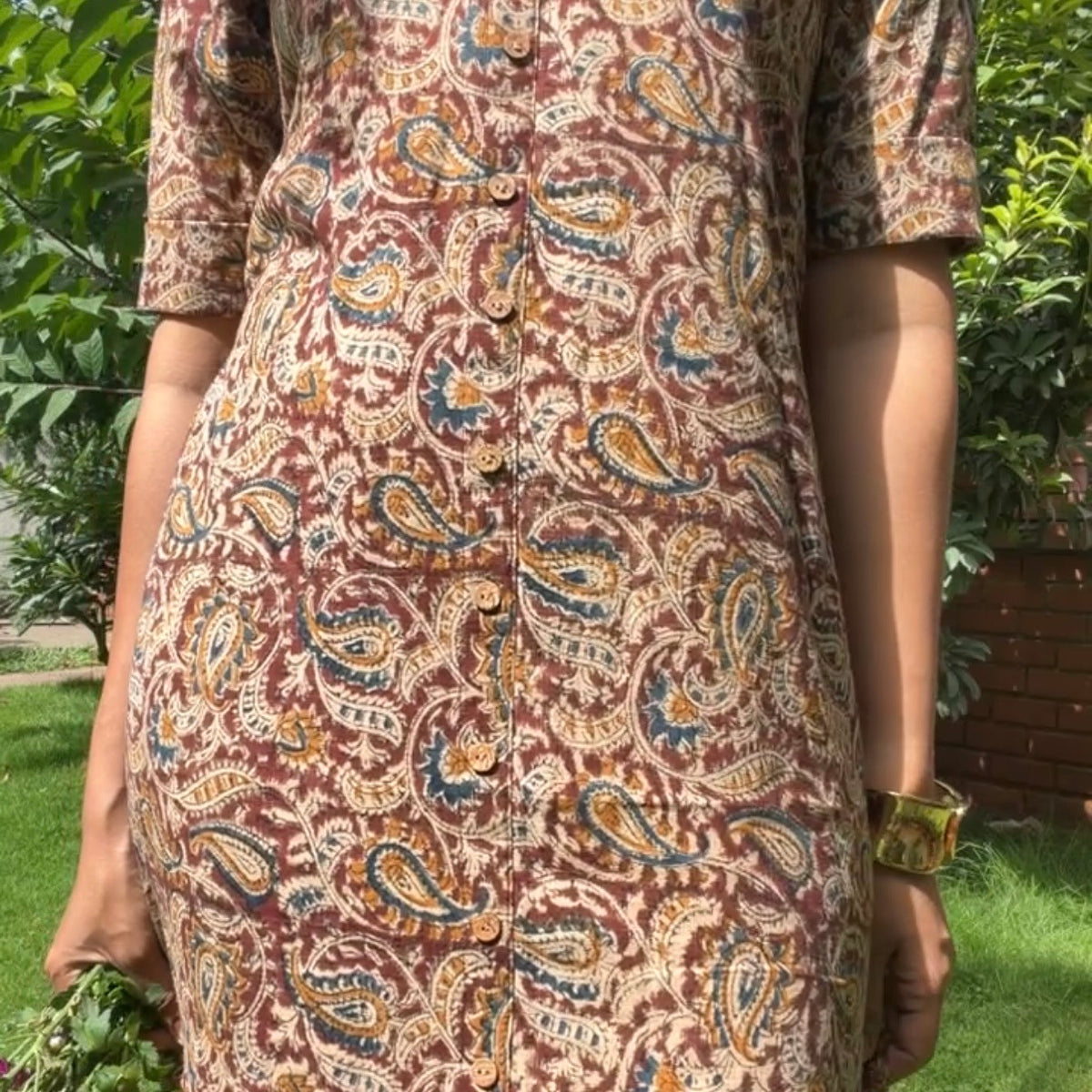 Brown Kalamkari Dress