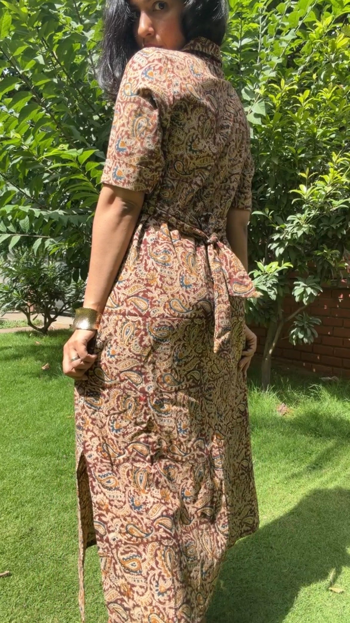Brown Kalamkari Dress