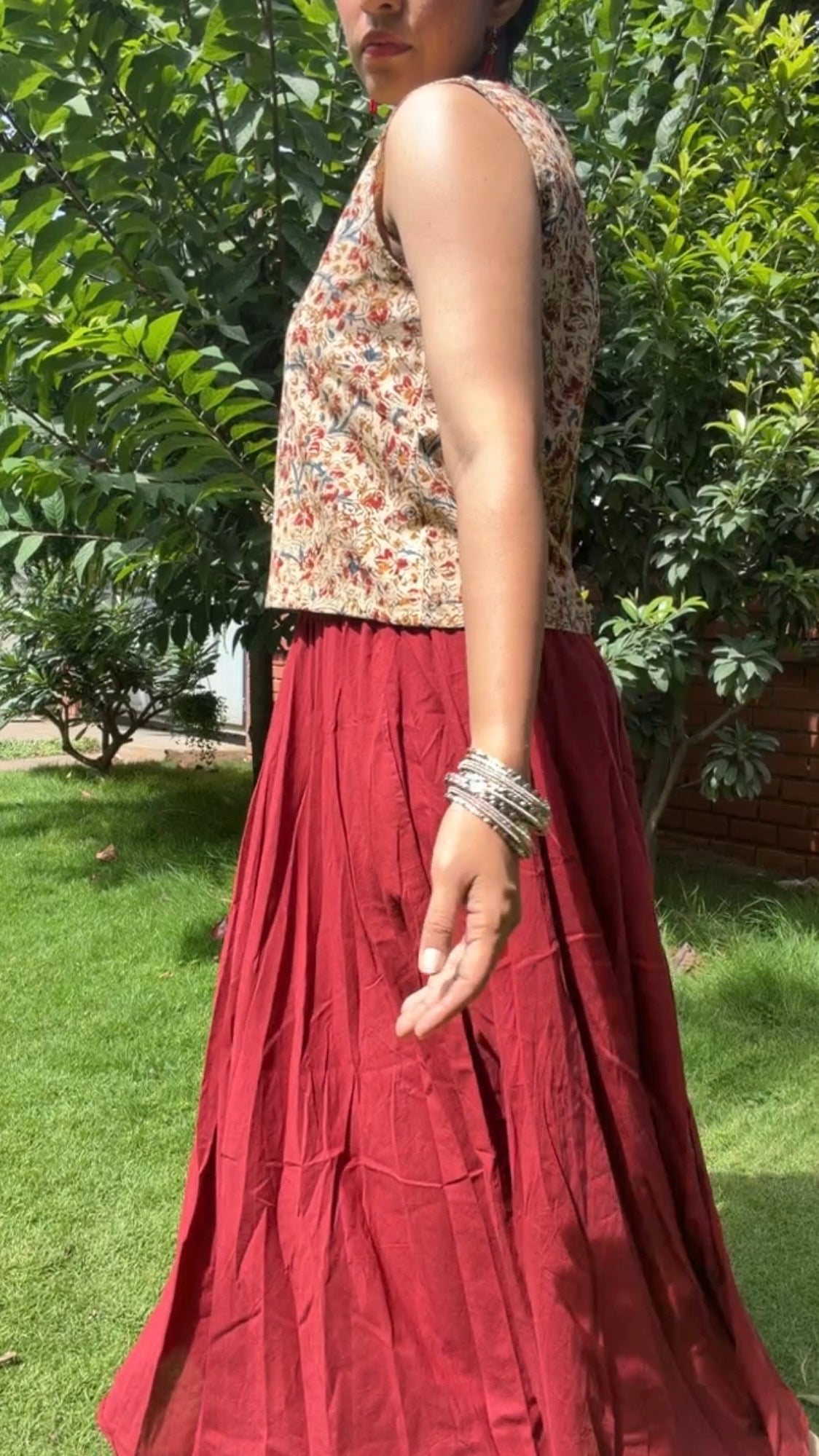Beige Kalamkari Top