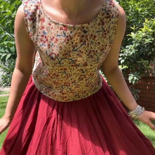 Beige Kalamkari Top