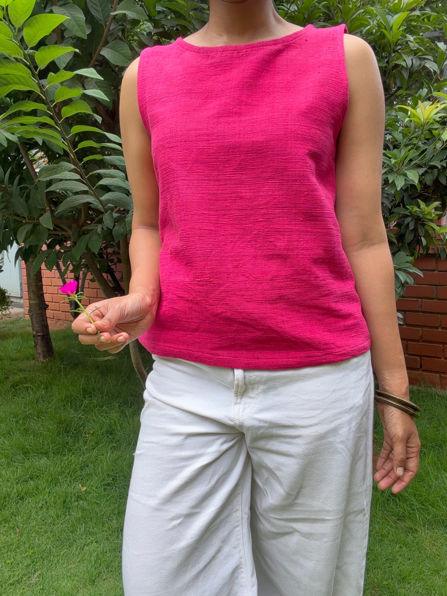 Bougainvillea Handwoven Sleeveless