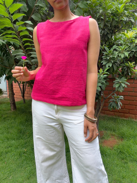 Bougainvillea Handwoven Sleeveless