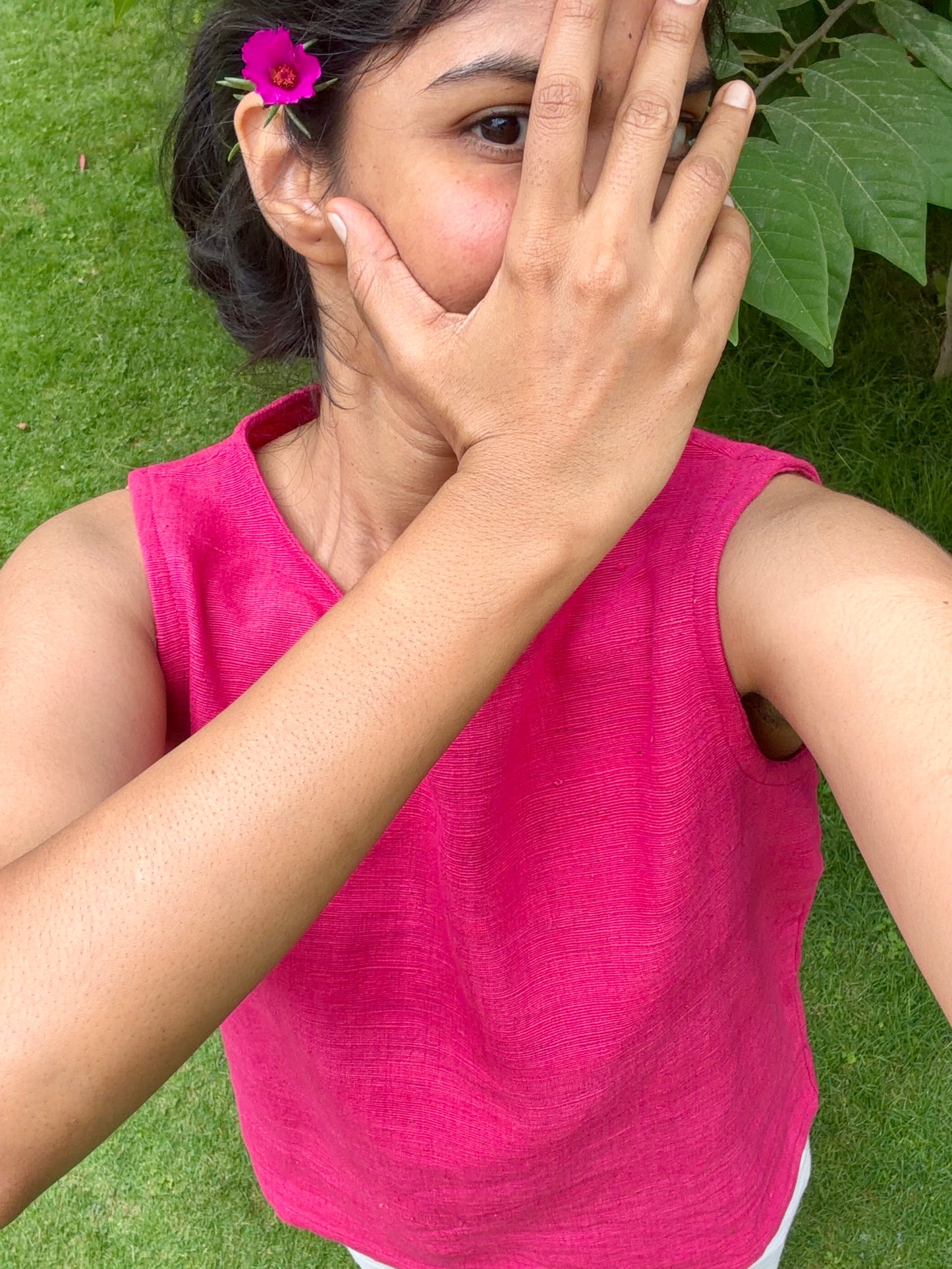 Bougainvillea Handwoven Sleeveless