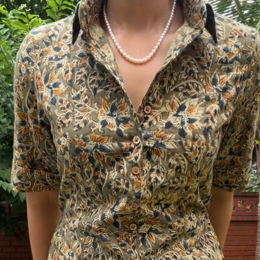 Moss Kalamkari Dress