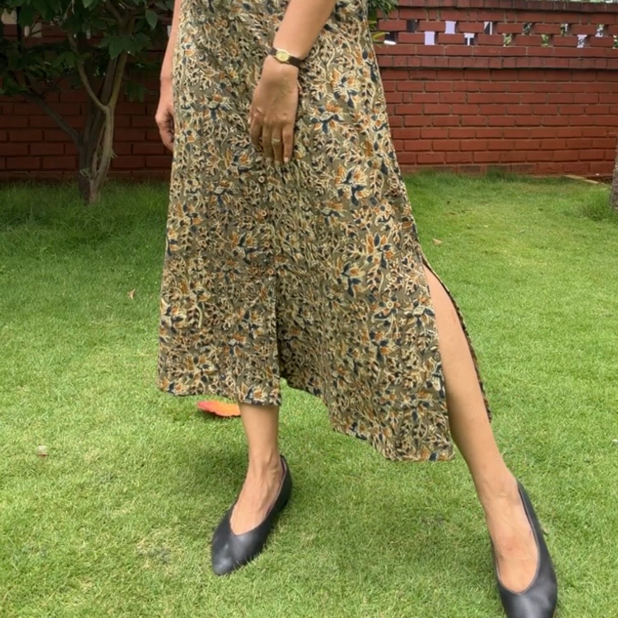 Moss Kalamkari Dress