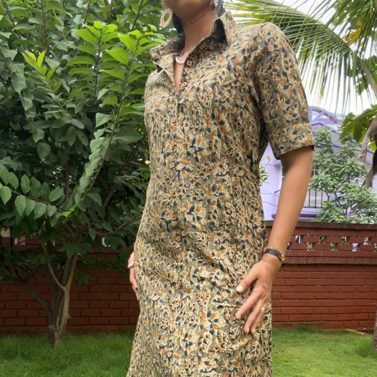 Moss Kalamkari Dress