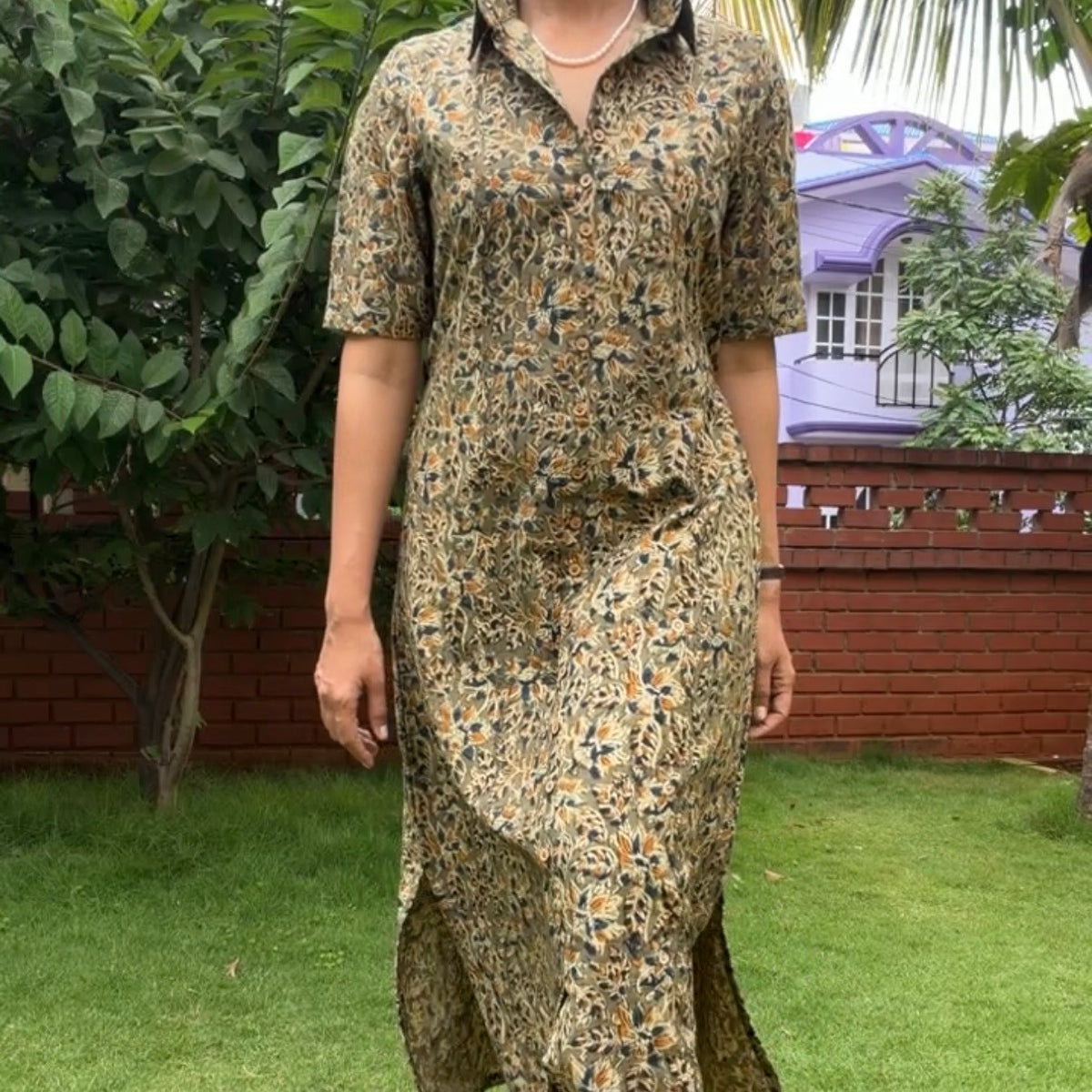 Moss Kalamkari Dress