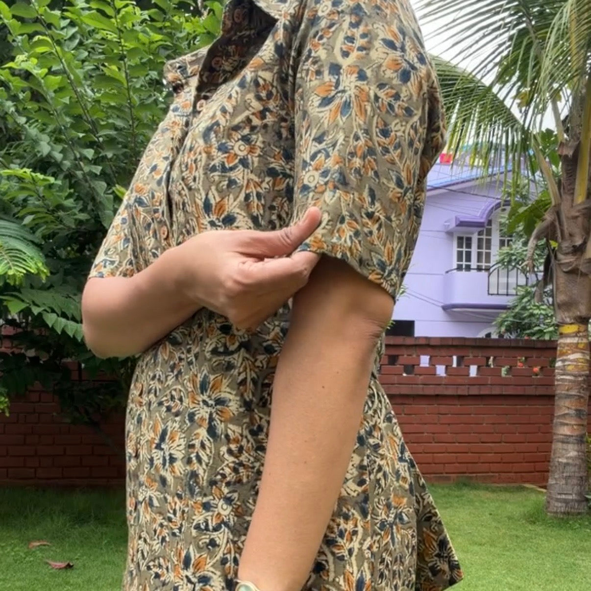 Moss Kalamkari Dress