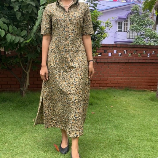 Moss Kalamkari Dress
