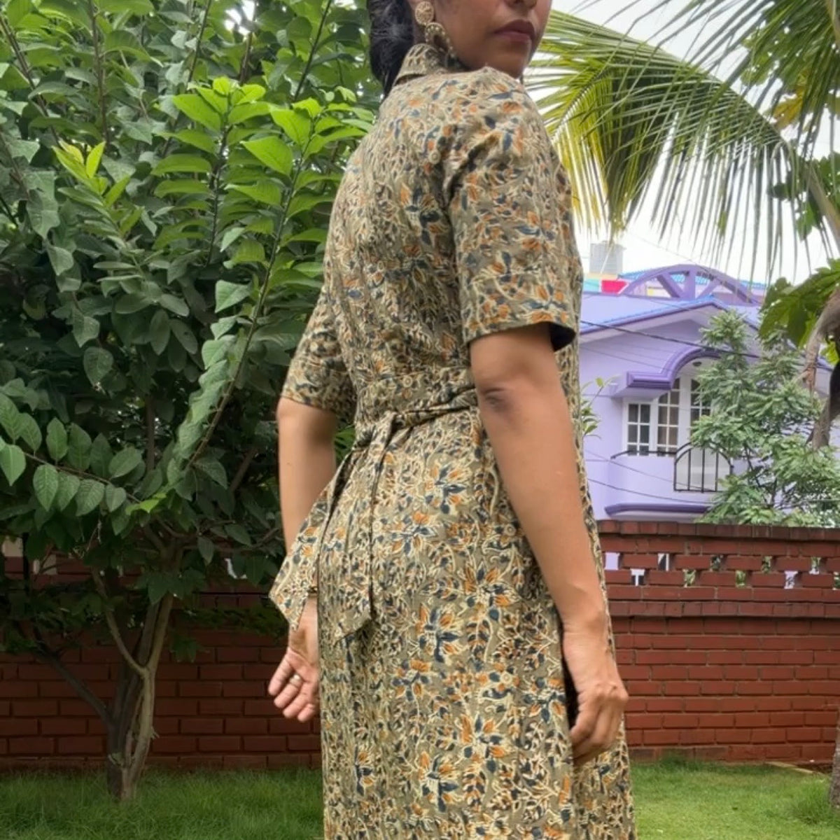Moss Kalamkari Dress