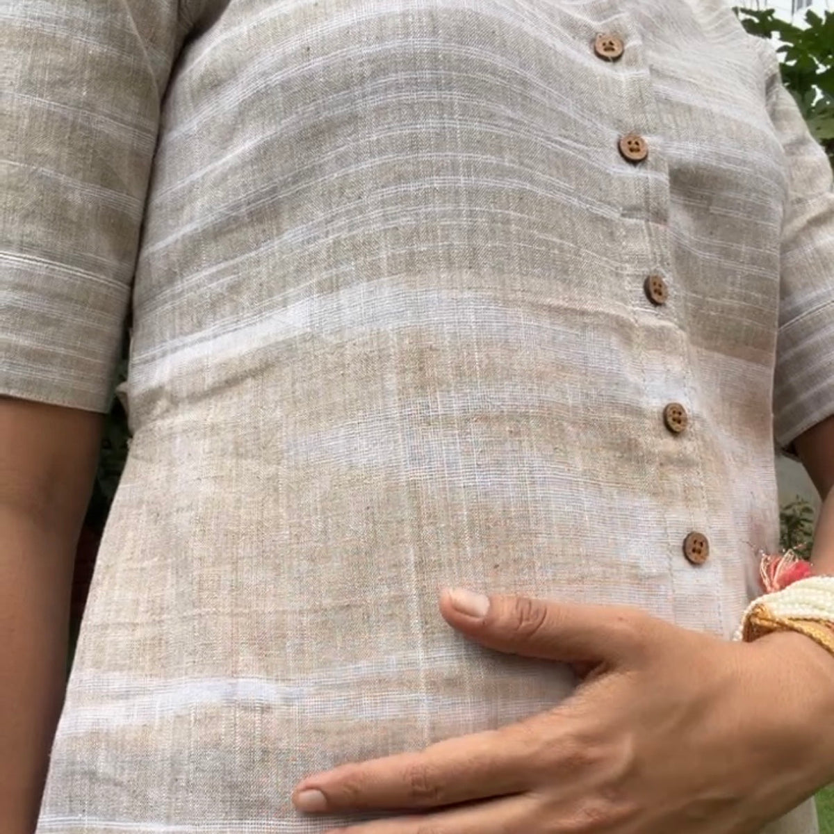 Oat Khadi Short Dress