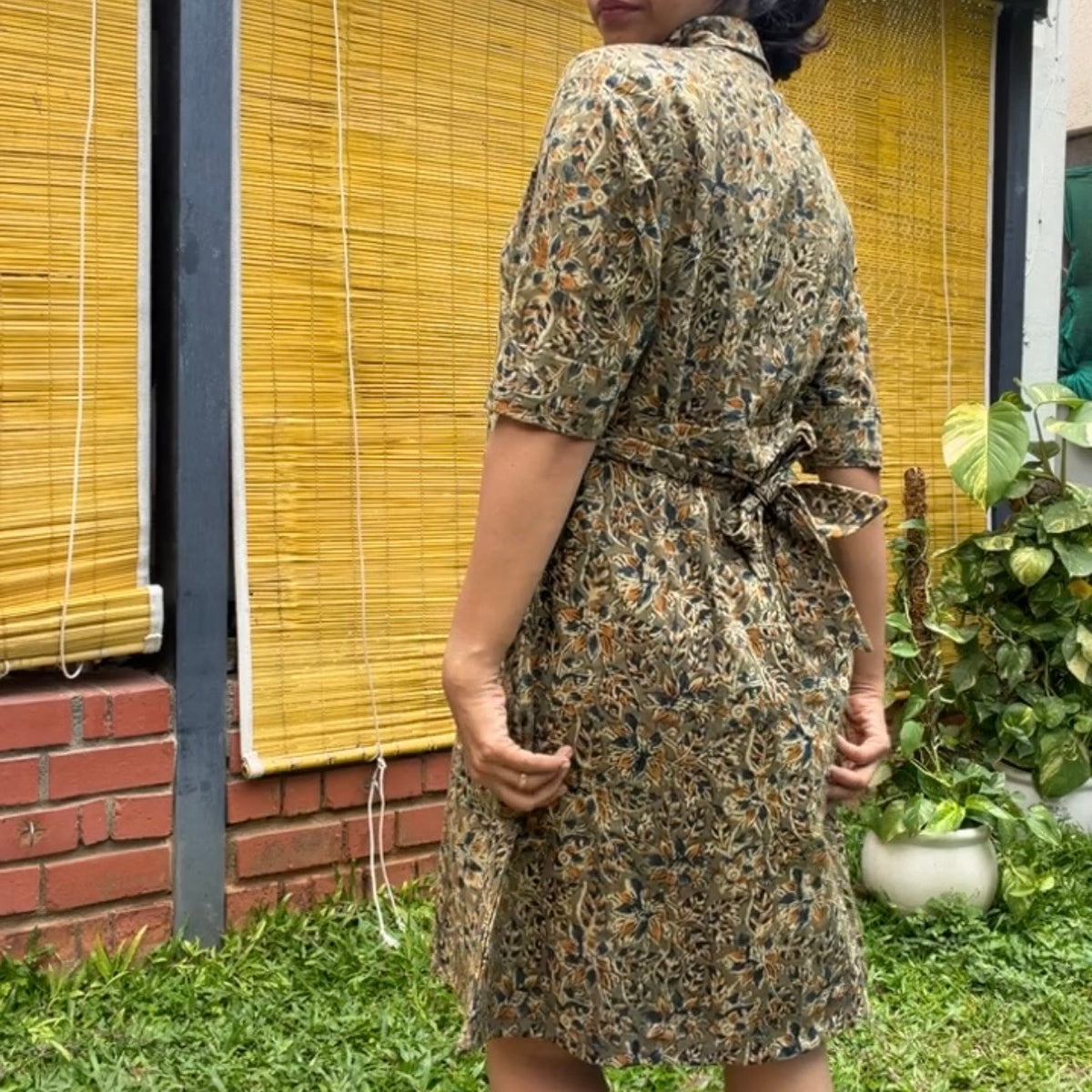 Moss Kalamkari Short Dress