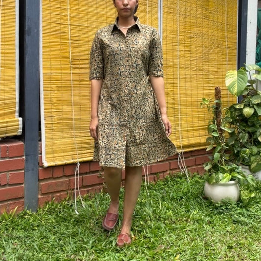 Moss Kalamkari Short Dress