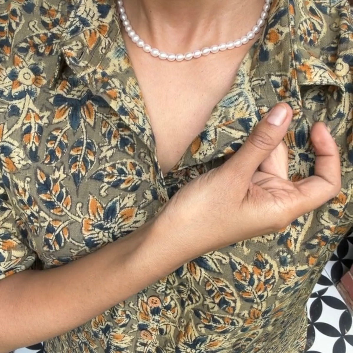 Moss Kalamkari Short Dress