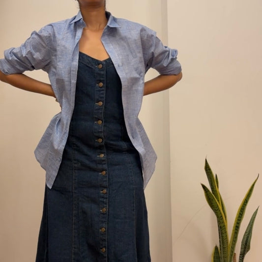 Monsoon Blue Handwoven Cotton Shirt