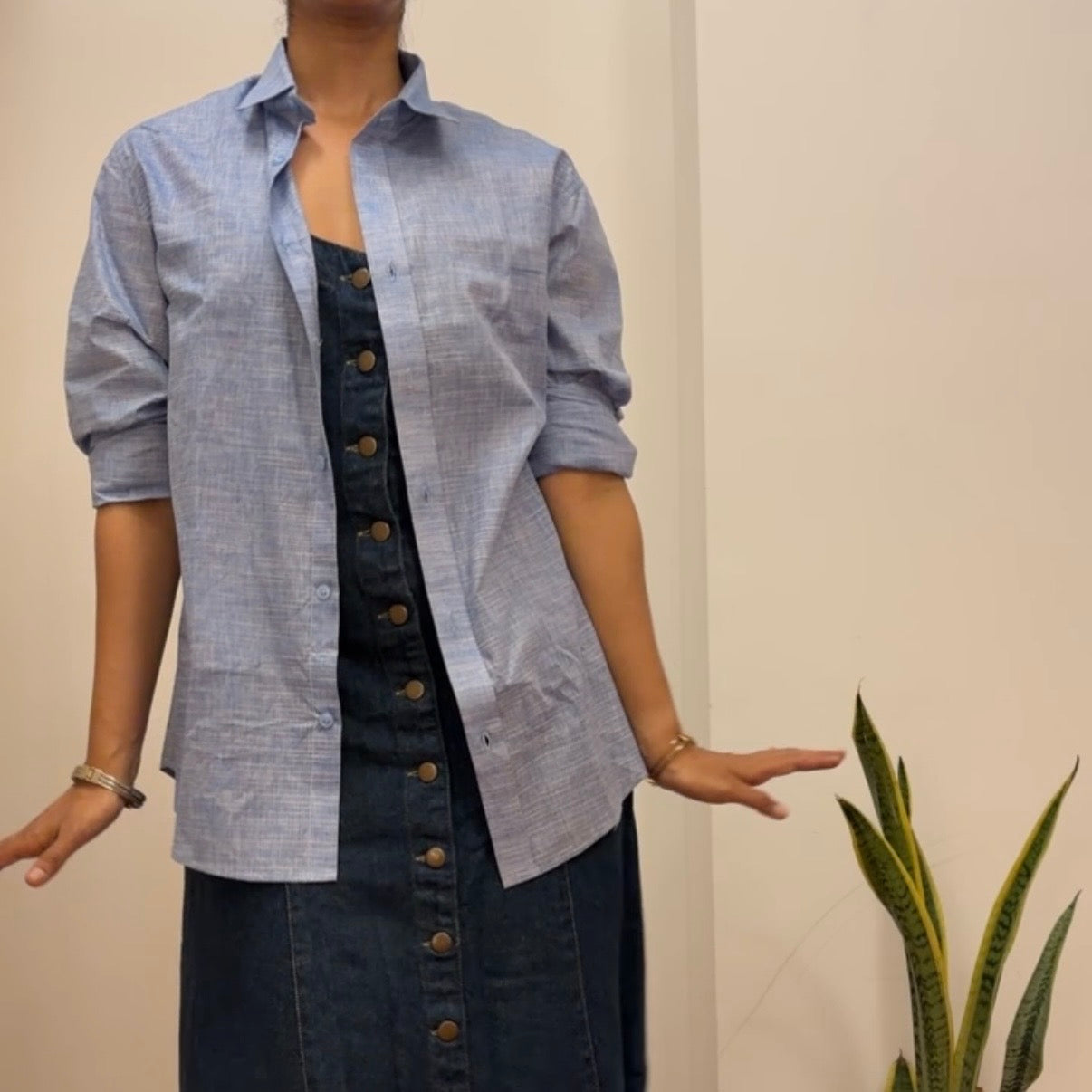 Monsoon Blue Handwoven Cotton Shirt