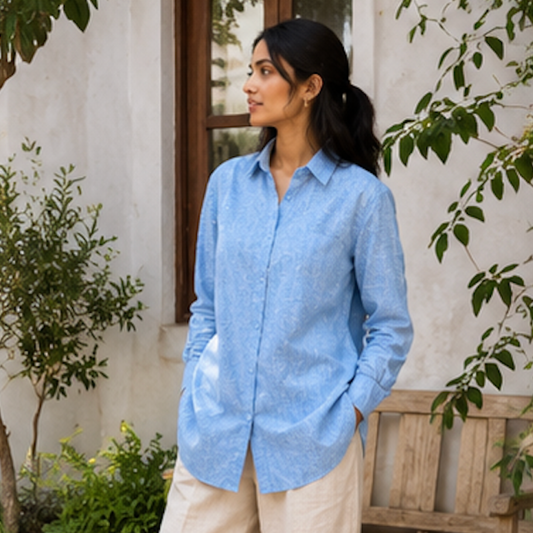 Monsoon Blue Khadi Shirt