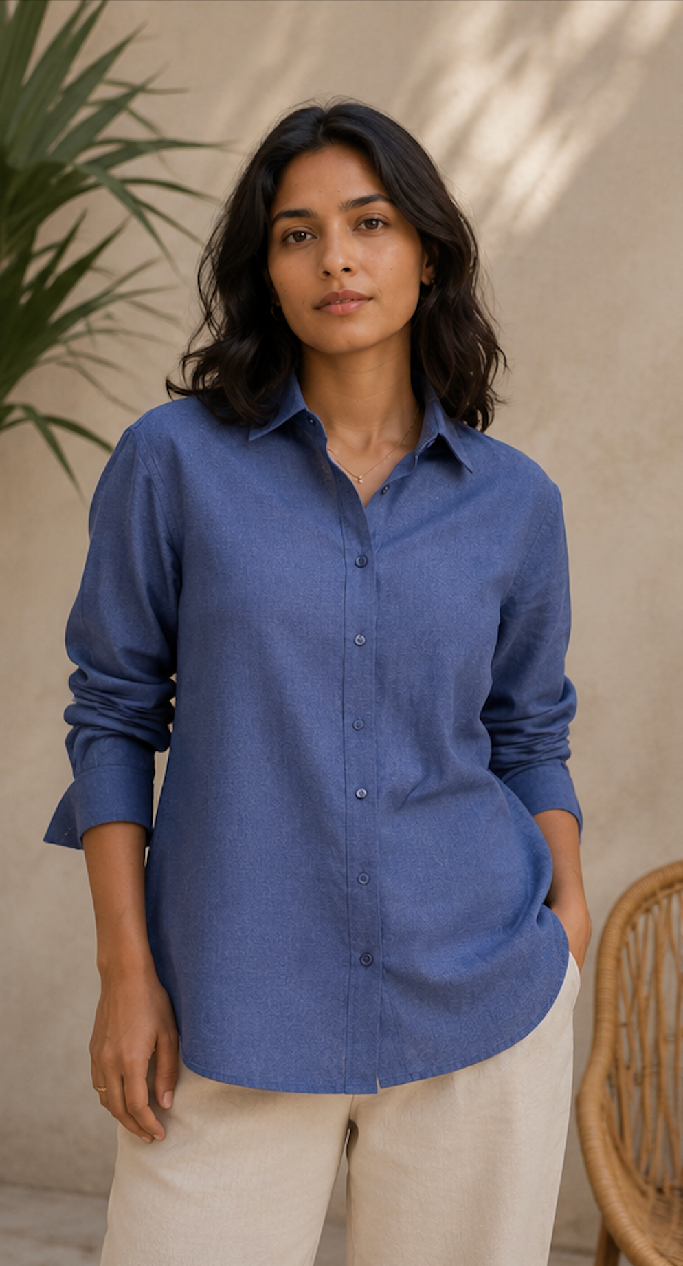 Indigo Rain Khadi Shirt