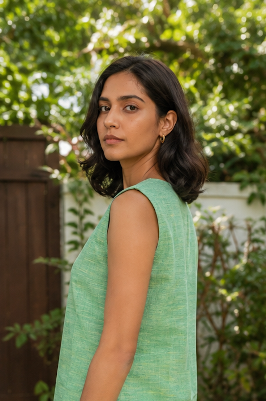 Herb Green Khadi Top
