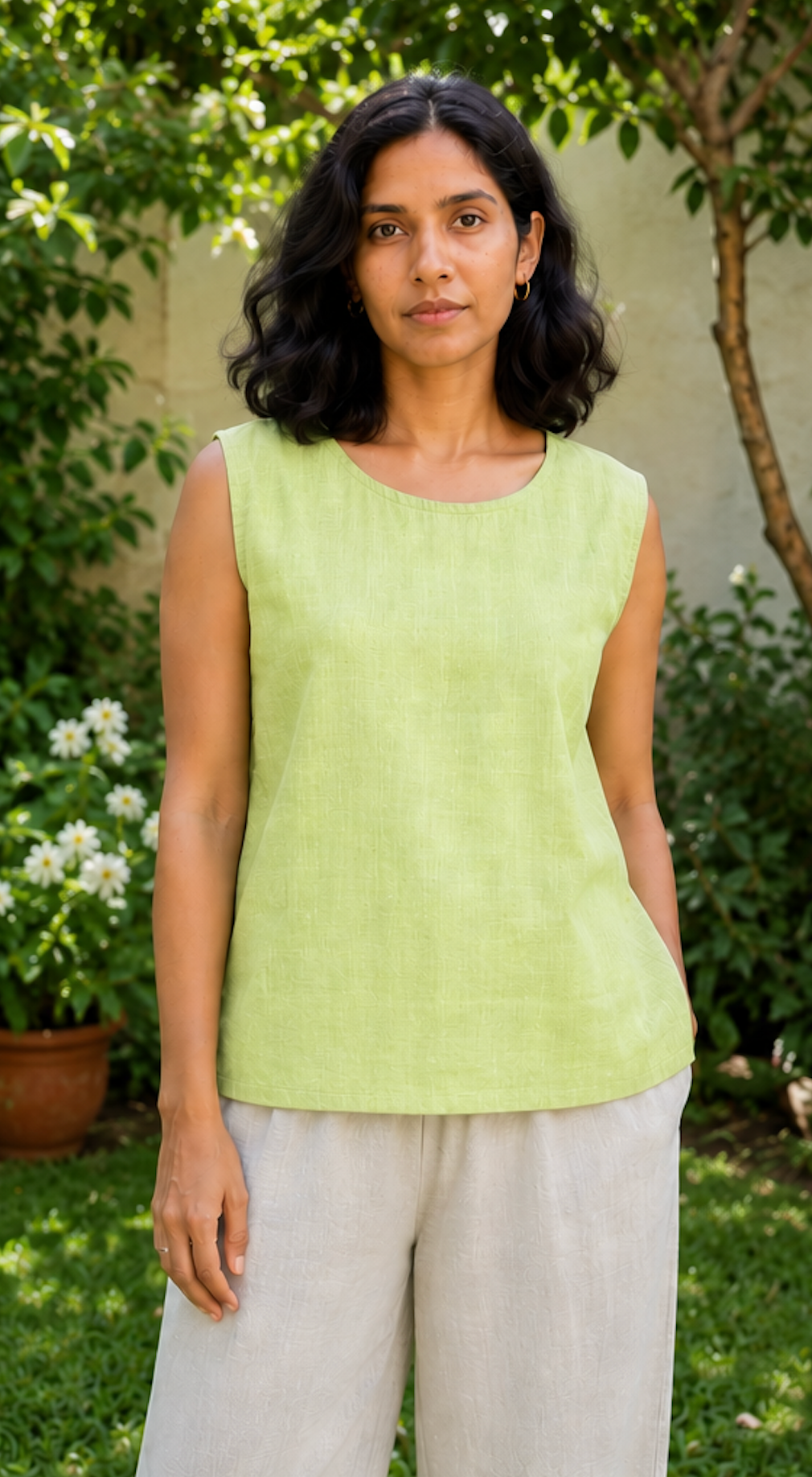 Lime Breeze Khadi Top