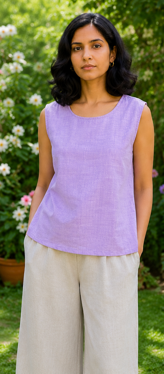 Purple Muslin Top