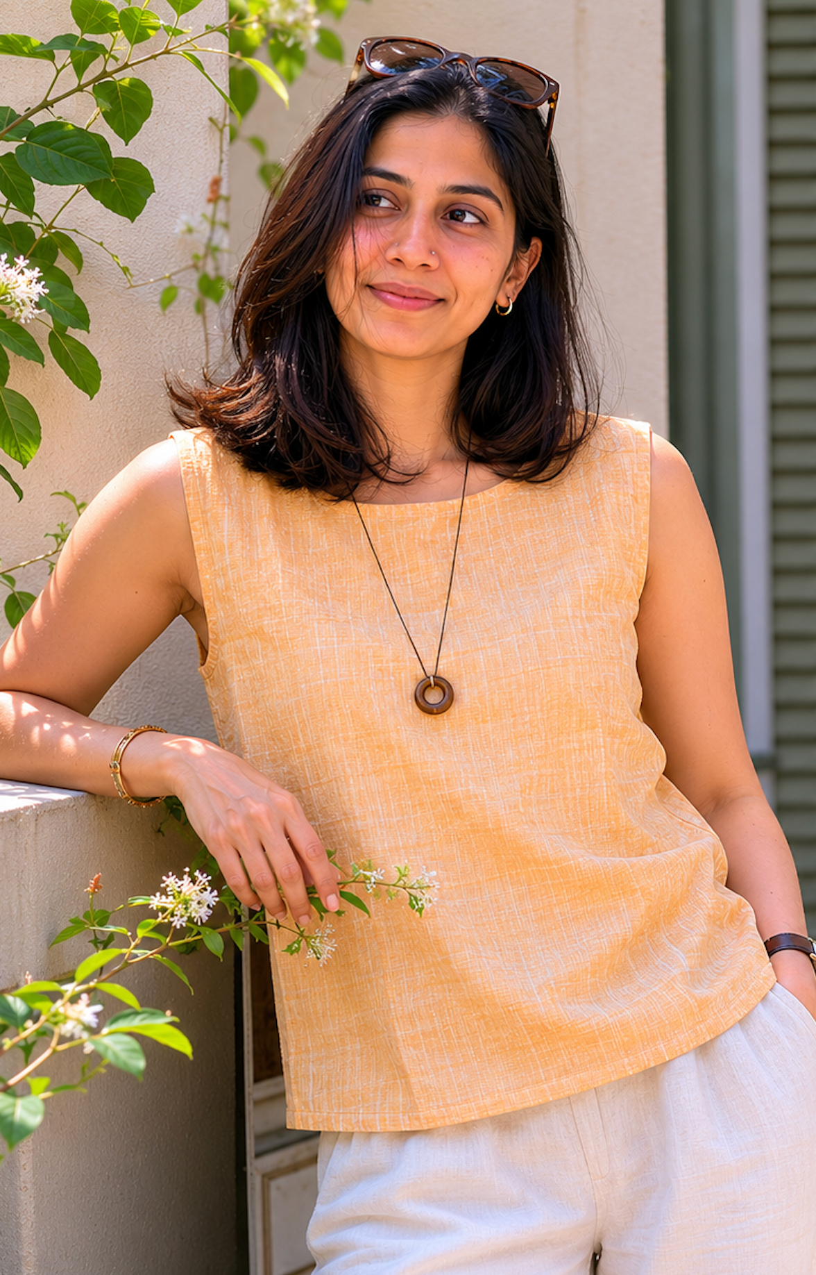 Sunwash Khadi Sleeveless