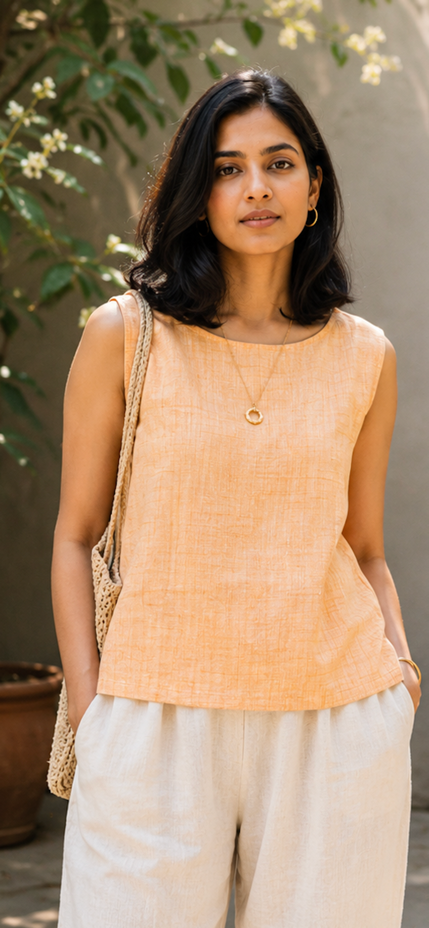 Sunwash Khadi Sleeveless