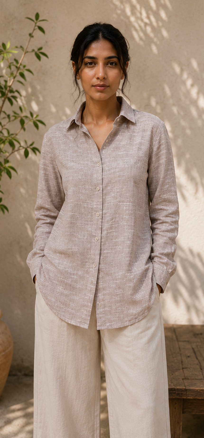 Oatmeal Ease Khadi Shirt