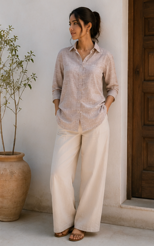 Oatmeal Ease Khadi Shirt