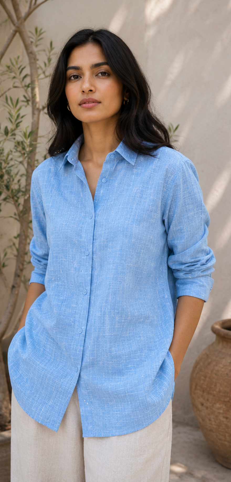 Monsoon Blue Khadi Shirt