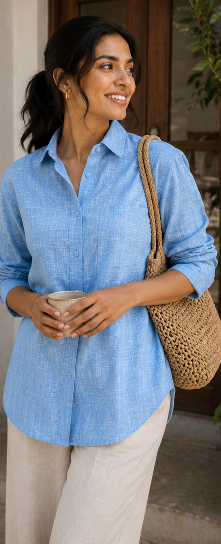 Monsoon Blue Khadi Shirt